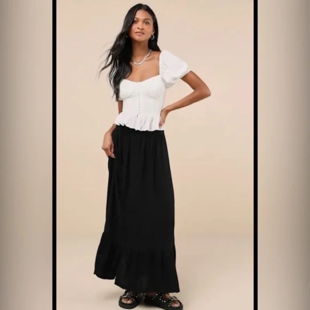Lulu's Black Maxi Skirt Sz Small NWT